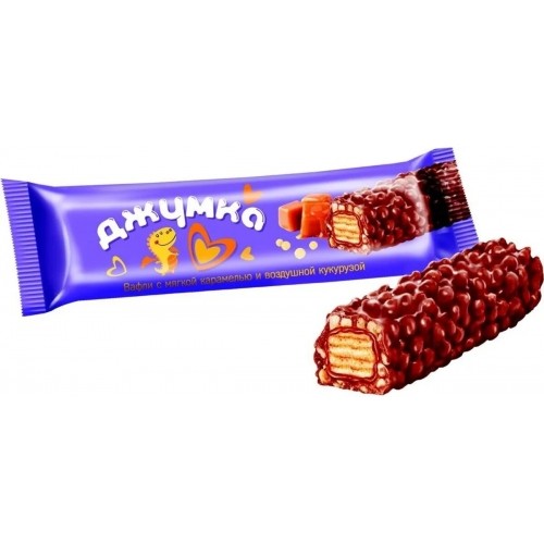 Вафли Джумка с мягкой кармелью и воздушн кукрузой глаз 37гр