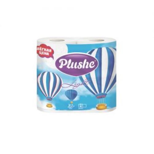 Туалетная бумага Plushe Light белая2 сл.12,5 м.4 рул.