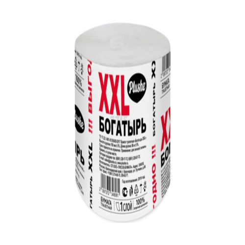 Туалетная бумага Богатырь ХХL серая без втулки1 сл.80 м.
