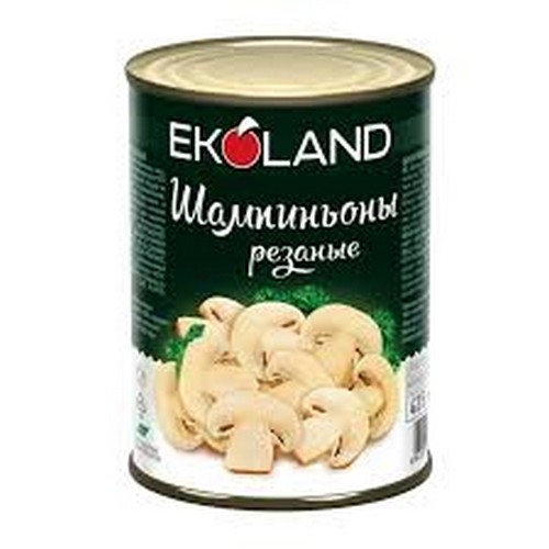 Шампиньоны резаные EKOLAND ж/б 425 гр.
