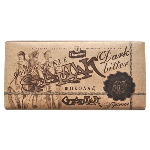 Шоколад спартак горький 56% 85 гр